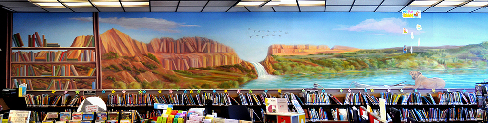 library mural